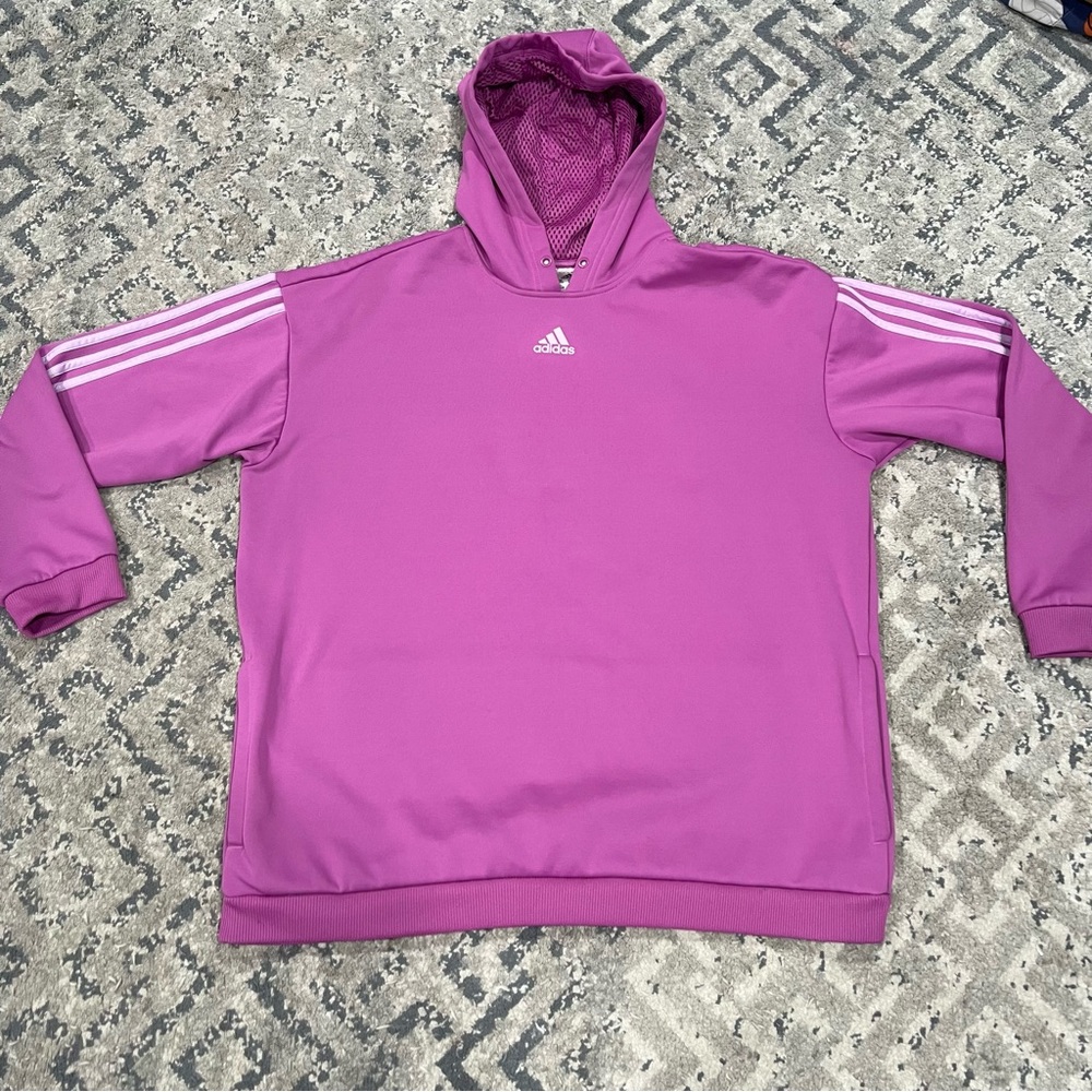 adidas Women’s Gear Up Hoodie Lilac Purple Soft Loose Fit XL - Picture 3 of 11